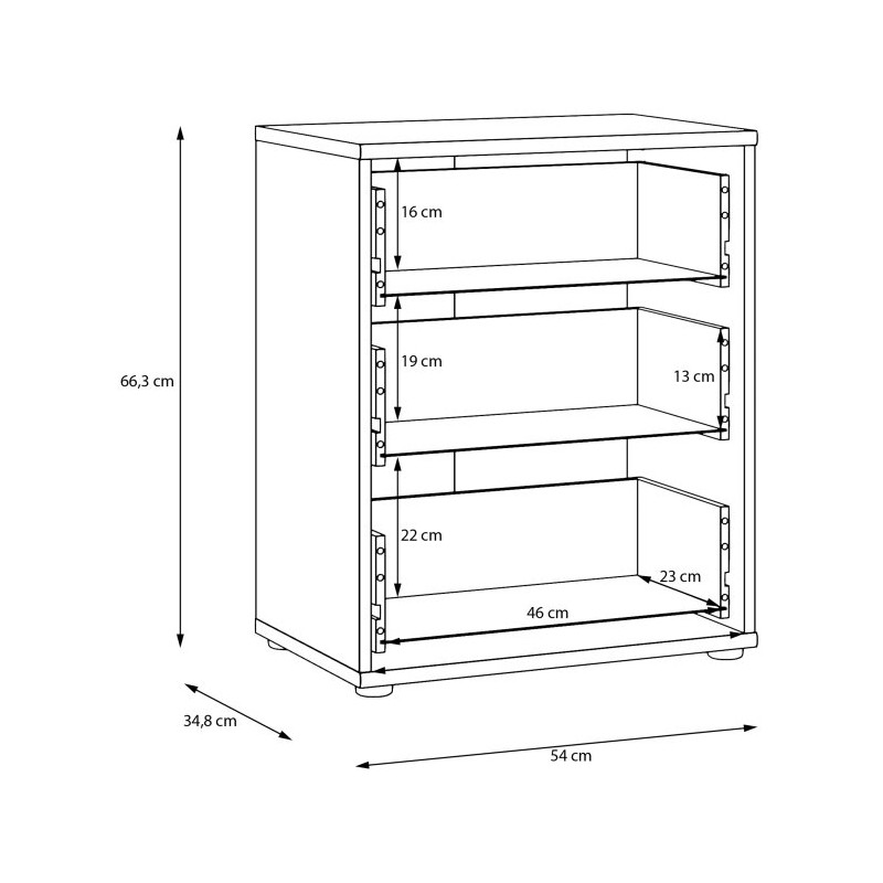 Mała komoda z szufladami Archbox T2KK112 | kolor piaskowy