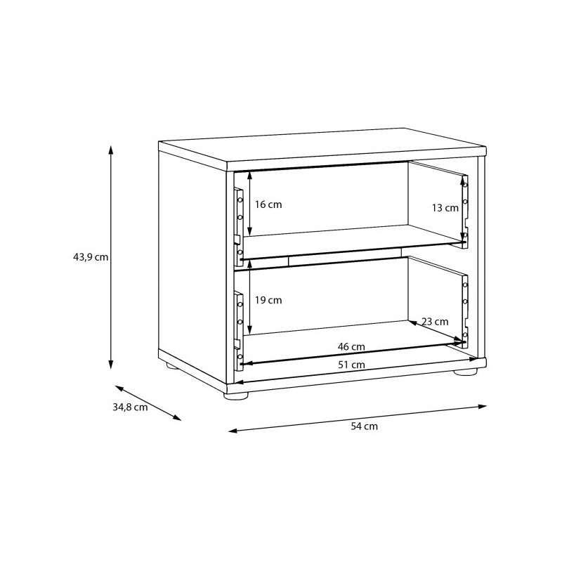 Niska komoda z szufladami Archbox T2KK011 | kolor dąb artisan