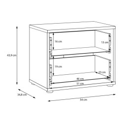 Niska komoda z szufladami Archbox T2KK011 | kolor piaskowy