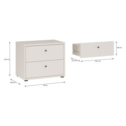 Niska komoda z szufladami Archbox T2KK011 | kolor piaskowy