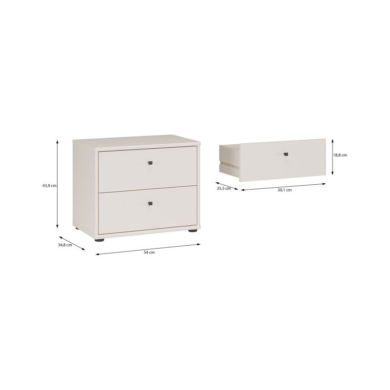 Niska komoda z szufladami Archbox T2KK011 | kolor piaskowy