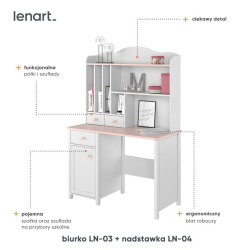 Biurko z nadstawką Luna Lenart Kolekcja Luna