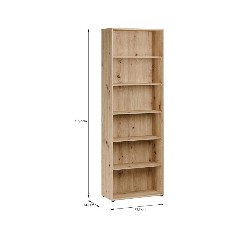Wysoki regał 75 cm Archbox T2KR911 dąb artisan
