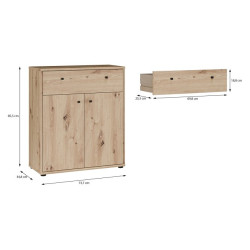 Komoda z szufladą Archbox T2KK221 dąb artisan