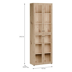 Witryna przeszklona Archbox T2KV922 dąb artisan