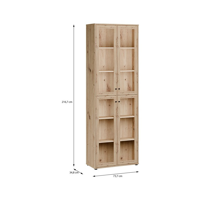 Witryna przeszklona Archbox T2KV922 dąb artisan