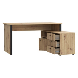 Biurko z komodą Archbox T2KB231L dąb artisan/czarny