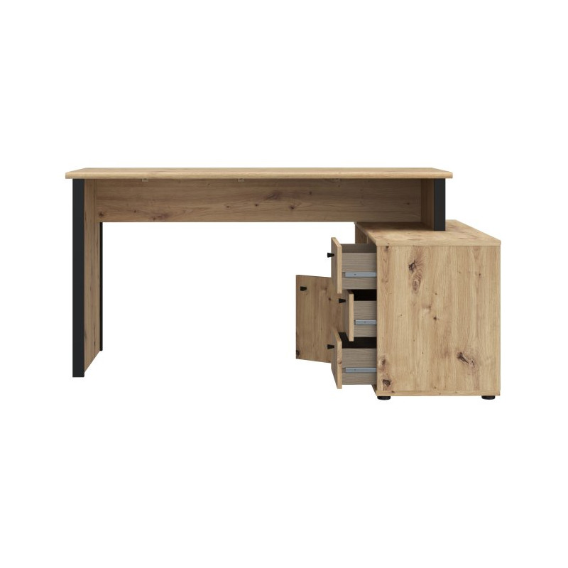 Biurko z komodą Archbox T2KB231L dąb artisan/czarny