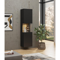 Witryna Ava Czarny Onyx Dąb Wotan | Domowanie.pl
