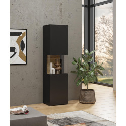 Witryna Ava Czarny Onyx Dąb Wotan | Domowanie.pl