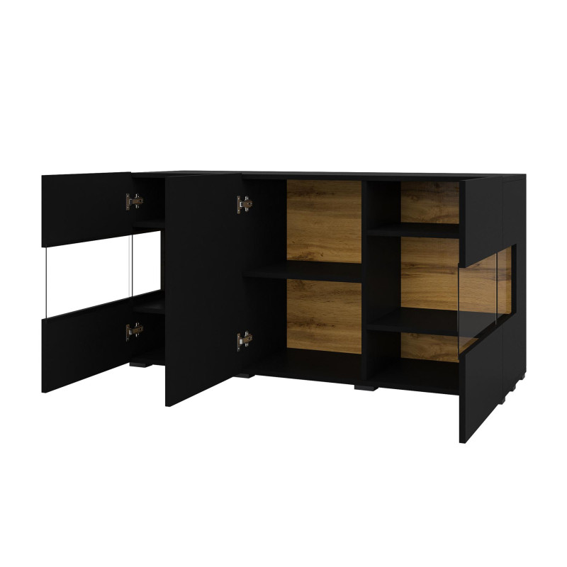 Komoda 3D AVA Typ 25 Czarny Onyx/Dąb Wotan Helvetia Wieruszów