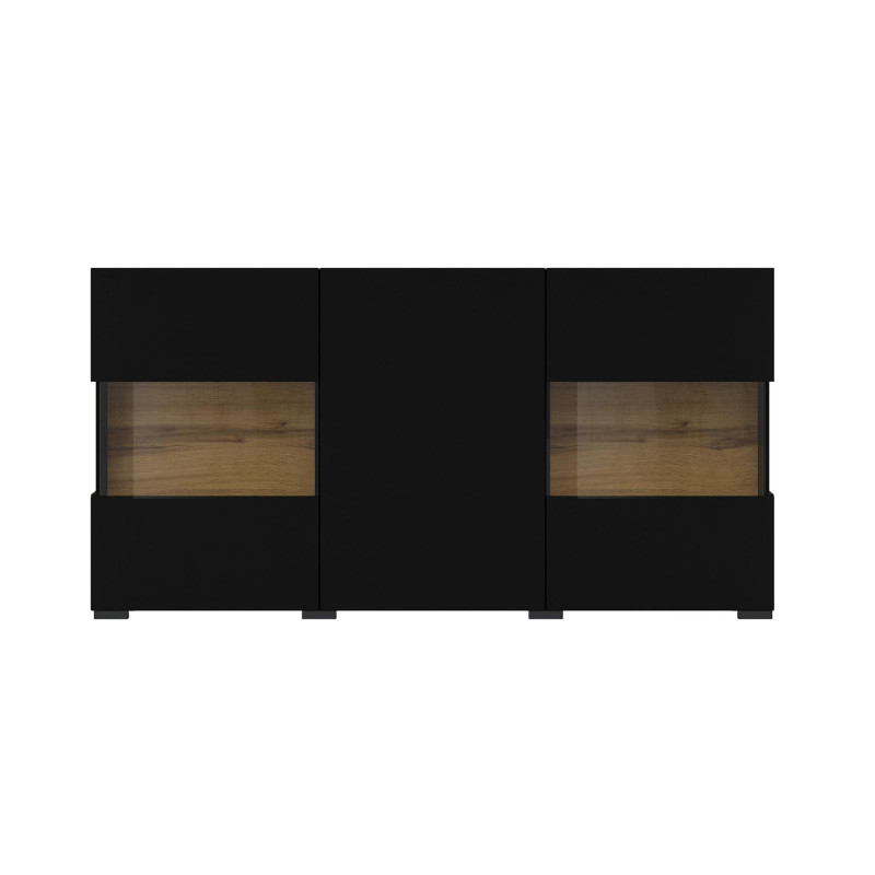 Komoda 3D AVA Typ 25 Czarny Onyx/Dąb Wotan Helvetia Wieruszów
