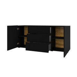 Komoda 2D3S AVA Typ 26 Czarny Onyx/Dąb Wotan Helvetia Wieruszów