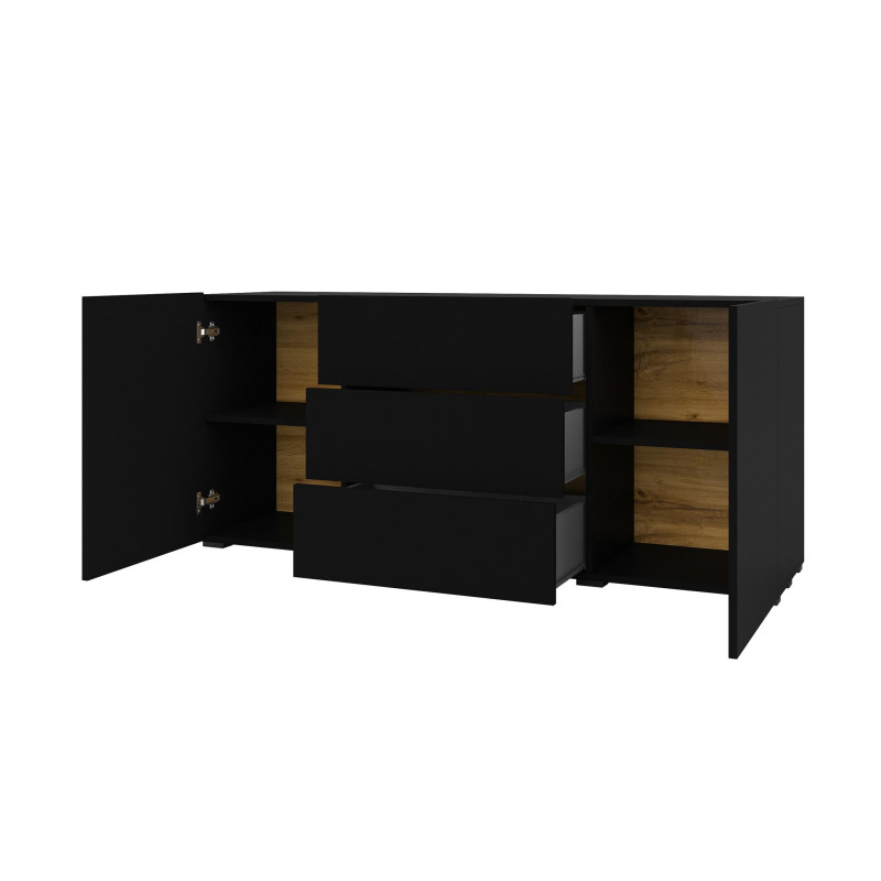 Komoda 2D3S AVA Typ 26 Czarny Onyx/Dąb Wotan Helvetia Wieruszów