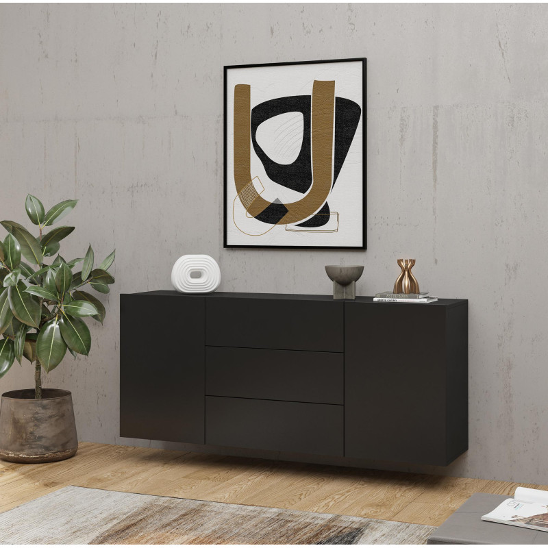 Komoda 2D3S AVA Typ 26 Czarny Onyx/Dąb Wotan Helvetia Wieruszów
