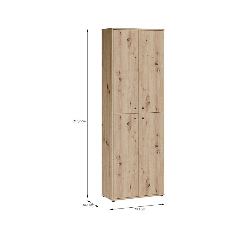 Wysoka szafka 4-drzwiowa Archbox T2KS921 dąb artisan
