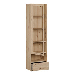 Wąska witryna z szufladą Archbox T2KV811 dąb artisan