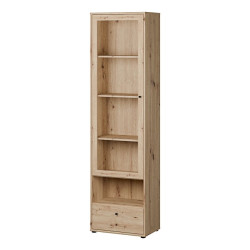 Wąska witryna z szufladą Archbox T2KV811 dąb artisan