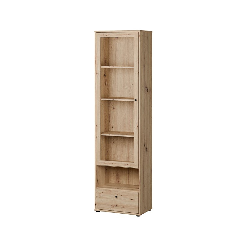 Wąska witryna z szufladą Archbox T2KV811 dąb artisan