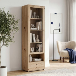 Wąska witryna z szufladą Archbox T2KV811 dąb artisan