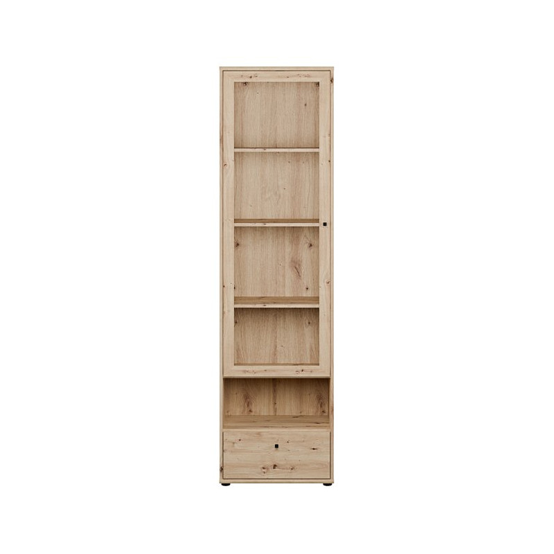 Wąska witryna z szufladą Archbox T2KV811 dąb artisan
