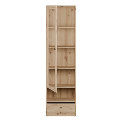 Wąska witryna z szufladą Archbox T2KV811 dąb artisan