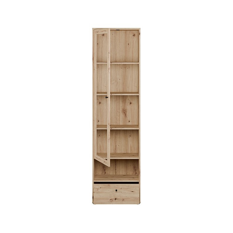 Wąska witryna z szufladą Archbox T2KV811 dąb artisan