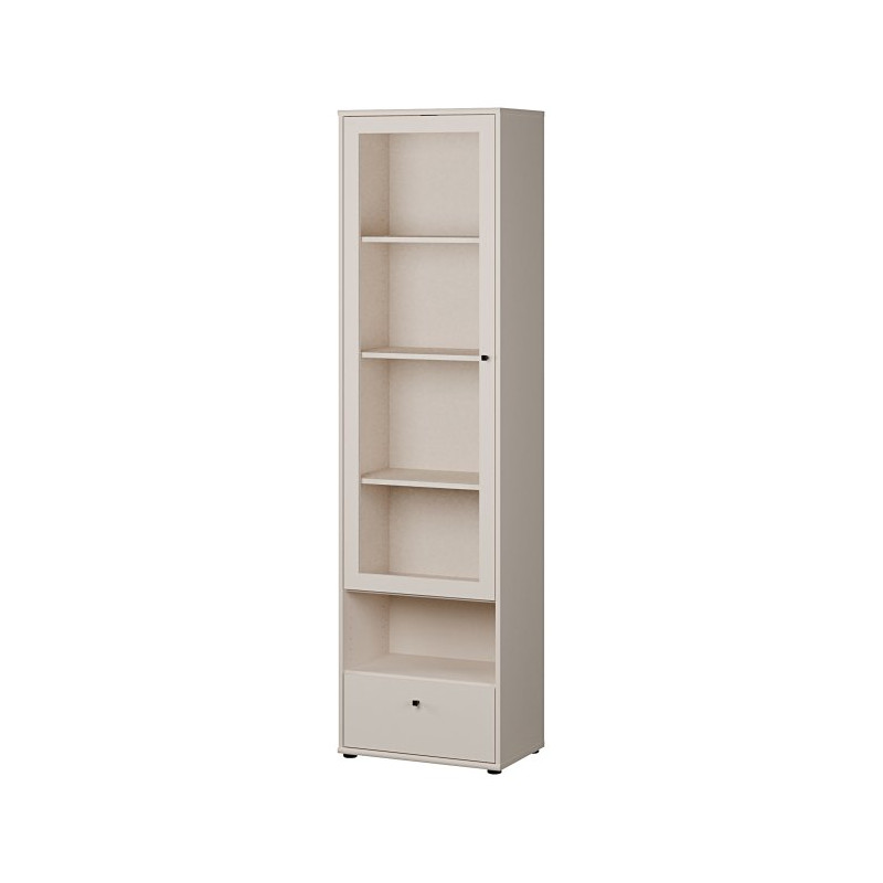 Wąska witryna z szufladą Archbox T2KV811 piaskowy