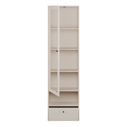Wąska witryna z szufladą Archbox T2KV811 piaskowy
