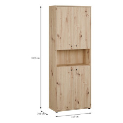 Regał z szafkami Archbox T2KR821 dąb artisan