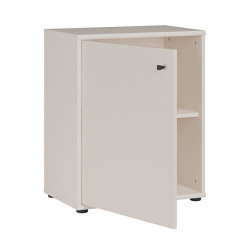 Niska komoda z półkami Archbox T2KK111 piaskowy