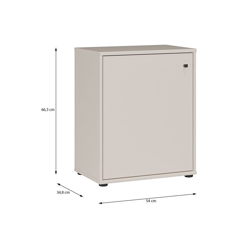Niska komoda z półkami Archbox T2KK111 piaskowy