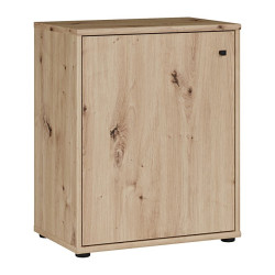 Niska komoda z półkami Archbox T2KK111 dąb artisan