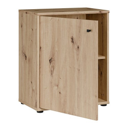 Niska komoda z półkami Archbox T2KK111 dąb artisan