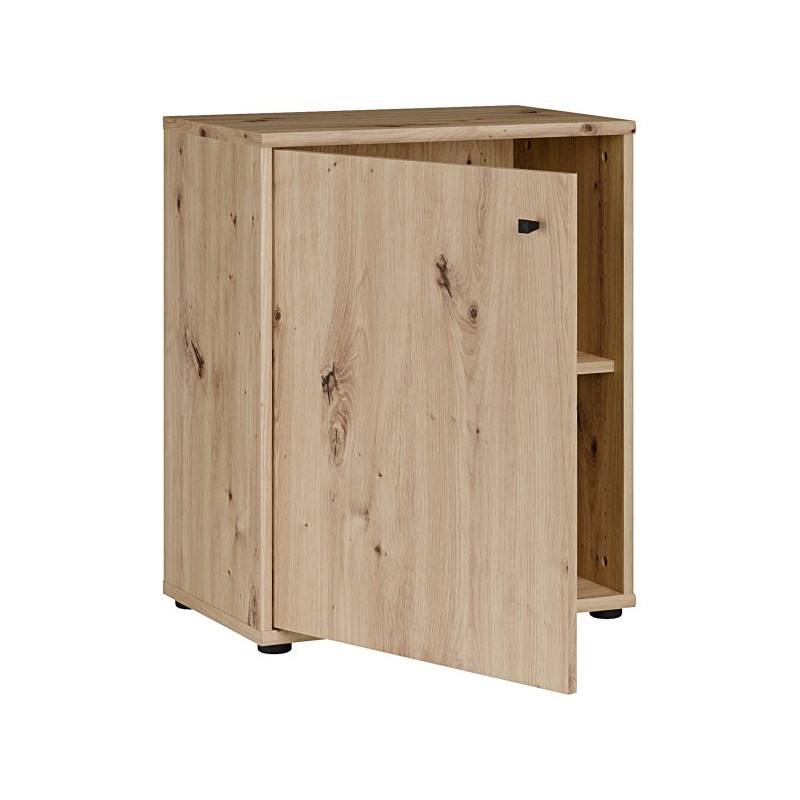 Niska komoda z półkami Archbox T2KK111 dąb artisan