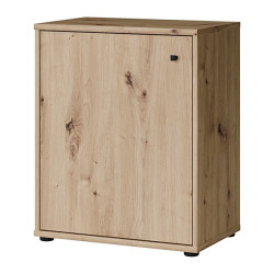 Niska komoda z półkami Archbox T2KK111 dąb artisan