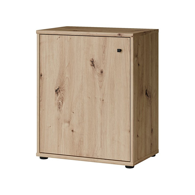 Niska komoda z półkami Archbox T2KK111 dąb artisan