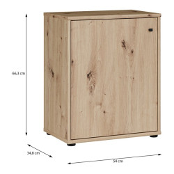 Niska komoda z półkami Archbox T2KK111 dąb artisan