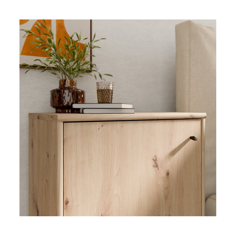 Niska komoda z półkami Archbox T2KK111 dąb artisan