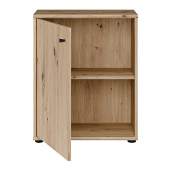 Niska komoda z półkami Archbox T2KK111 dąb artisan