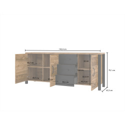 Komoda Olin 192 cm Appenzeller Fichte | Domowanie.pl