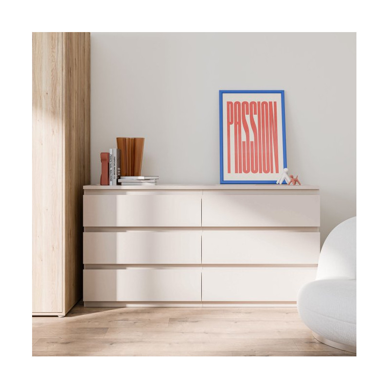 Komoda z szufladami 150 cm Lisson LSQK223M piaskowy