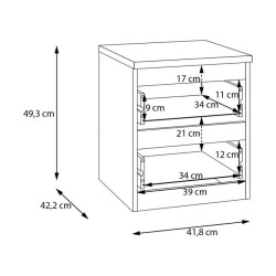 Szafka nocna 40 cm Lisson LSQK111M piaskowy