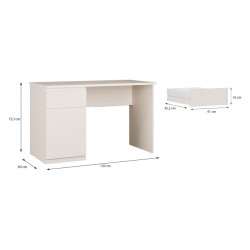 Biurko 120x75 cm Lisson LSQB211LM piaskowy