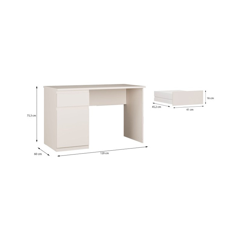 Biurko 120x75 cm Lisson LSQB211LM piaskowy