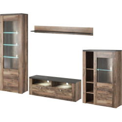 Meblościanka Larona Typ 10 Satin Nussbaum/Touchwood Helvetia Wieruszów