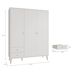 Szafa do sypialni 150 cm Harllson HLTS731LEC biały