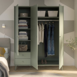 Szafa ubraniowa 150 cm Harllson HLTS731LEC szałwiowy
