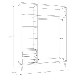 Szafa ubraniowa 150 cm Harllson HLTS731LEC terakota