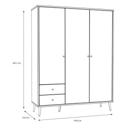 Szafa ubraniowa 150 cm Harllson HLTS731LEC terakota